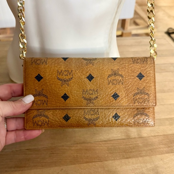 MCM Vintage Leather Long Visetos Wallet in Cognac - Picture 2 of 15
